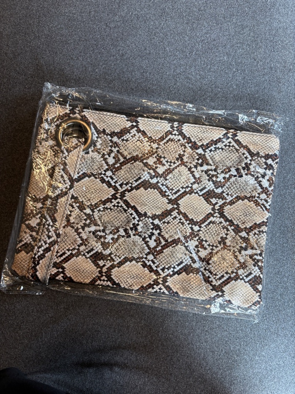 Modern + Chic Snake Print Wristlet Clutch